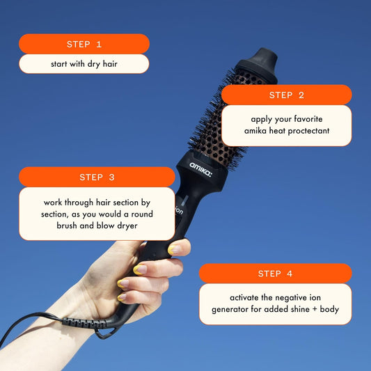 Amika Blowout Babe Thermal Brush - Black