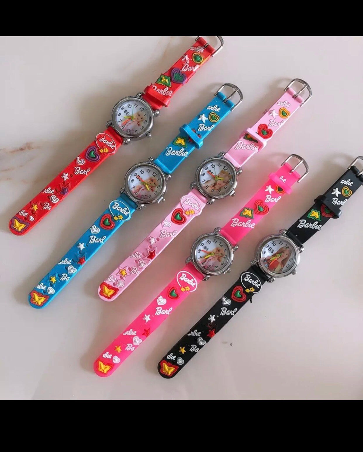 3D Doll Character Analog Watch For Kids | 7pcs Set