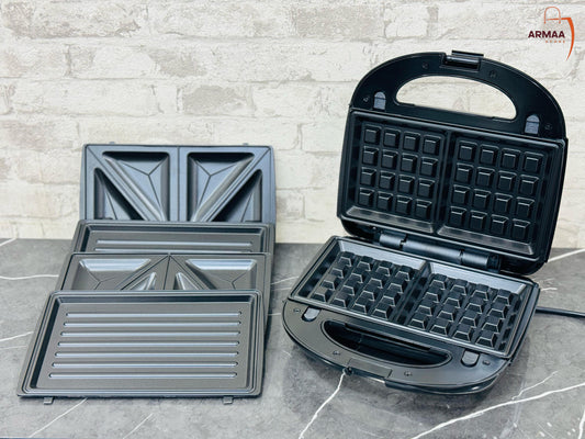 Raf 3 in 1 Sandwich Maker | Sandwich Maker with Grill, and Waffle plates
