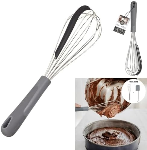 2-in-1 Built-In Spatula & Egg Whisker - Manual Hand Egg Beater (Pack of 3)