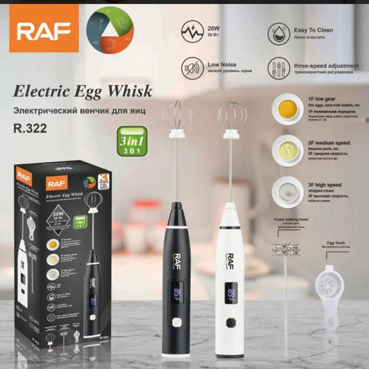 RAF Rechargeable Coffee and Egg Whisker with Digital Display R.322