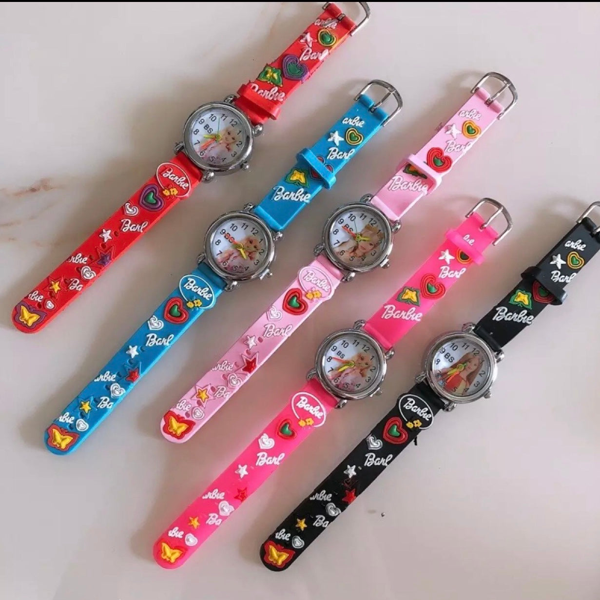 3D Doll Character Analog Watch For Kids | 4pcs Set