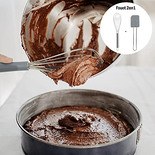 2-in-1 Built-In Spatula & Egg Whisker - Manual Hand Egg Beater (Pack of 3)