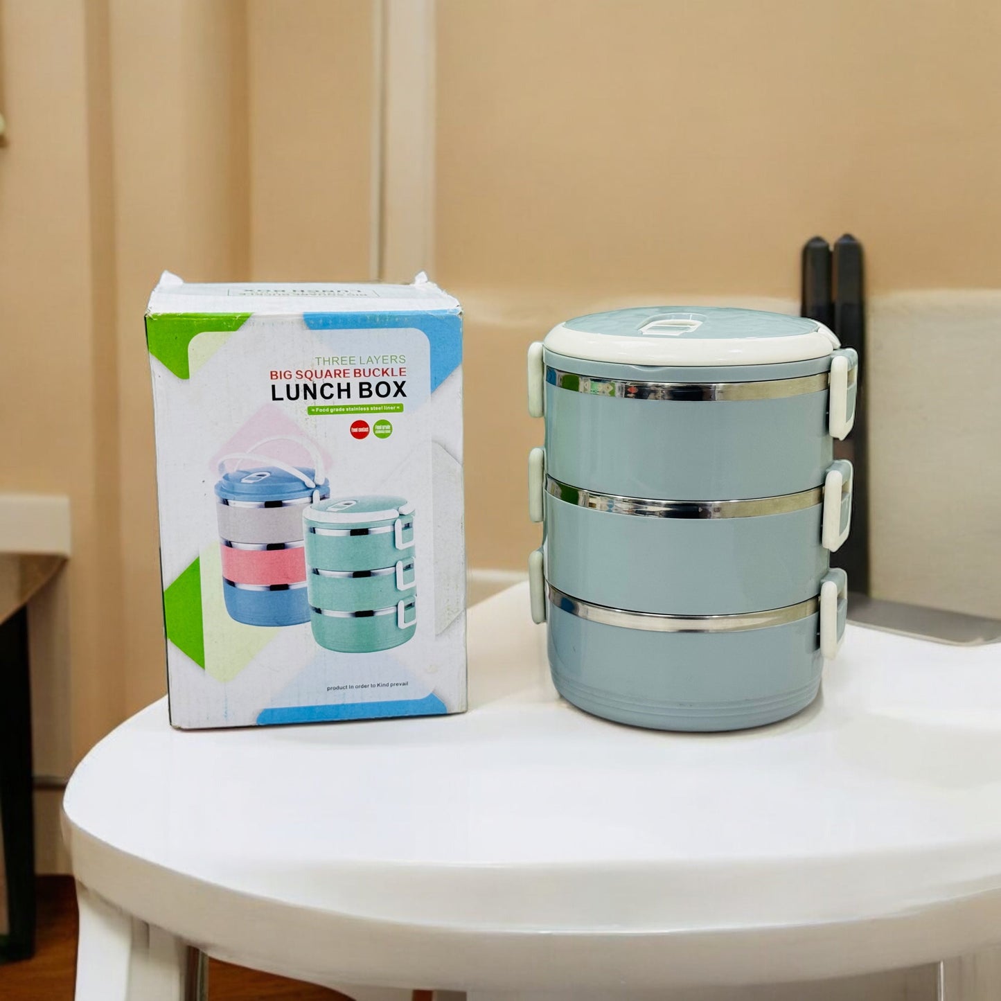 3-Layer Insulated Lunch Box For Boys – Stainless Steel & Durable