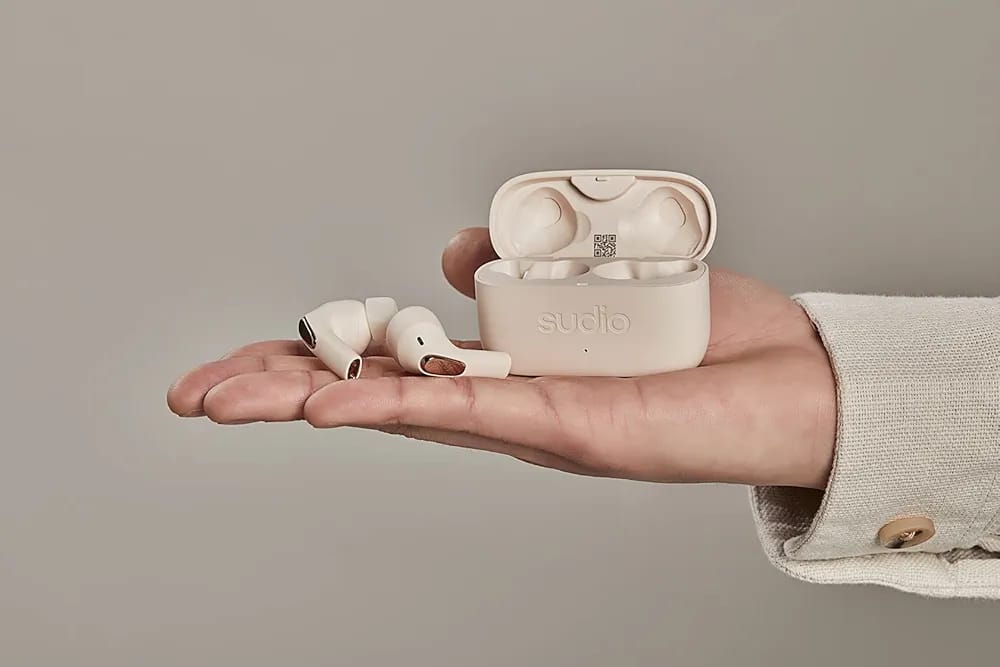 Sudio E2 Hybrid Active Noise Cancellation True Wireless Earbuds - Black